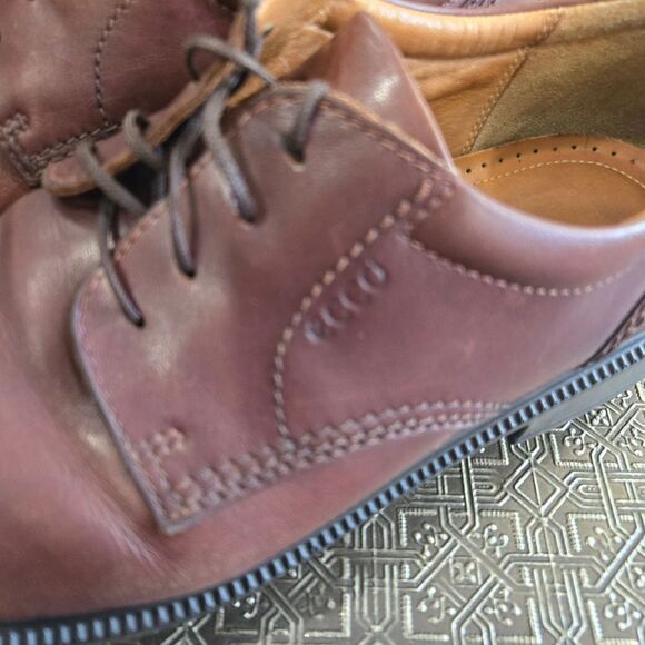 ? Ecco Mens Brown Leather Shoes Leather Oxford Size 11 main image 7